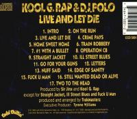 Kool G Rap & DJ Polo - 1992 - Live And Let Die (Back Cover)