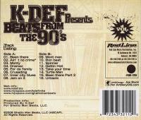 K-Def - 2008 - Presents Beats From The 90's Vol. 1 (Back Cover)