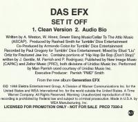 Das EFX - 1998 - Set It Off (Back Cover)