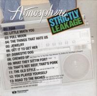 Atmosphere - 2007 - Strictly Leakage (Back Cover)